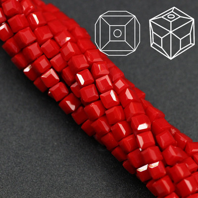 2 3 4 6 8 10 χιλιοστά Αυστρία γυάλινες τετράγωνες χάντρες Loose Spacer Κυβικά κρύσταλλα με χάντρες για DIY Αξεσουάρ κεντημάτων κοσμημάτων