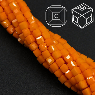 2 3 4 6 8 10 χιλιοστά Αυστρία γυάλινες τετράγωνες χάντρες Loose Spacer Κυβικά κρύσταλλα με χάντρες για DIY Αξεσουάρ κεντημάτων κοσμημάτων