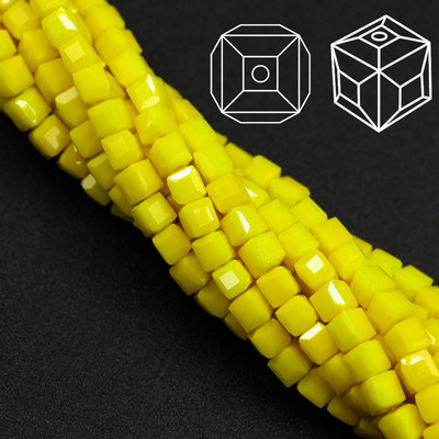 2 3 4 6 8 10 χιλιοστά Αυστρία γυάλινες τετράγωνες χάντρες Loose Spacer Κυβικά κρύσταλλα με χάντρες για DIY Αξεσουάρ κεντημάτων κοσμημάτων