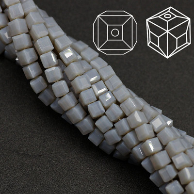 2 3 4 6 8 10 χιλιοστά Αυστρία γυάλινες τετράγωνες χάντρες Loose Spacer Κυβικά κρύσταλλα με χάντρες για DIY Αξεσουάρ κεντημάτων κοσμημάτων