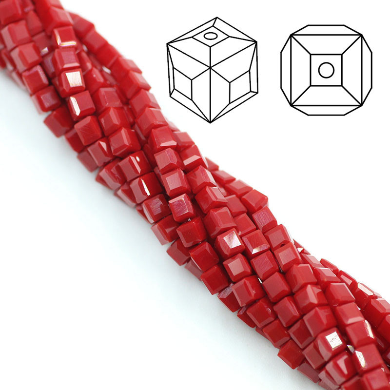 2 3 4 6 8 10 χιλιοστά Αυστρία γυάλινες τετράγωνες χάντρες Loose Spacer Κυβικά κρύσταλλα με χάντρες για DIY Αξεσουάρ κεντημάτων κοσμημάτων