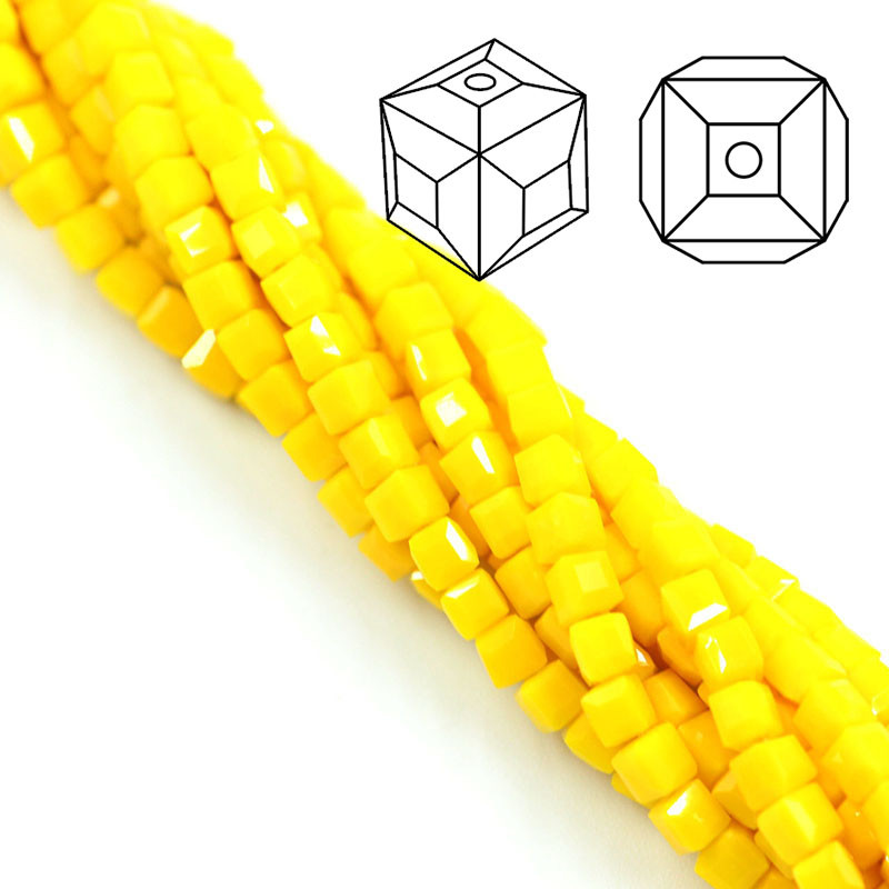 2 3 4 6 8 10 χιλιοστά Αυστρία γυάλινες τετράγωνες χάντρες Loose Spacer Κυβικά κρύσταλλα με χάντρες για DIY Αξεσουάρ κεντημάτων κοσμημάτων