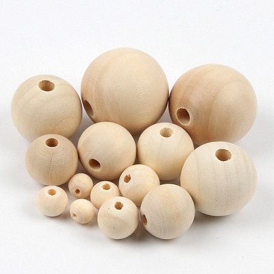 20-200 τεμ. 6-15 χιλιοστά Φυσικό ξύλο χάντρες Στρογγυλές Ξύλινες Χάντρες Χαλαρές για Κατασκευή Κοσμημάτων Βραχιόλι Κολιέ Diy Αξεσουάρ