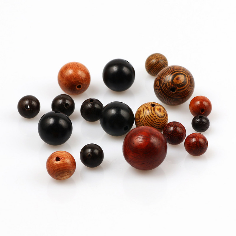 20-200 τεμ. 6-15 χιλιοστά Φυσικό ξύλο χάντρες Στρογγυλές Ξύλινες Χάντρες Χαλαρές για Κατασκευή Κοσμημάτων Βραχιόλι Κολιέ Diy Αξεσουάρ