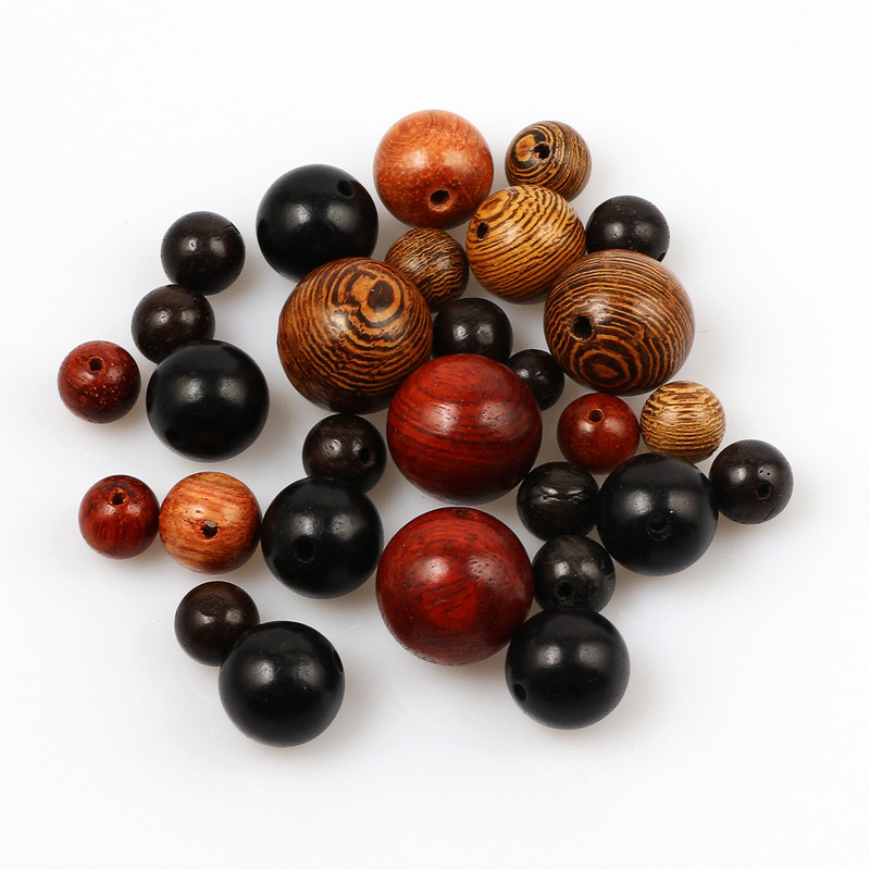 20-200 τεμ. 6-15 χιλιοστά Φυσικό ξύλο χάντρες Στρογγυλές Ξύλινες Χάντρες Χαλαρές για Κατασκευή Κοσμημάτων Βραχιόλι Κολιέ Diy Αξεσουάρ