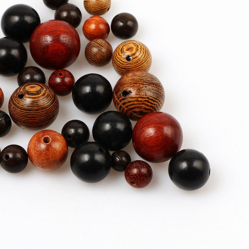 20-200 τεμ. 6-15 χιλιοστά Φυσικό ξύλο χάντρες Στρογγυλές Ξύλινες Χάντρες Χαλαρές για Κατασκευή Κοσμημάτων Βραχιόλι Κολιέ Diy Αξεσουάρ