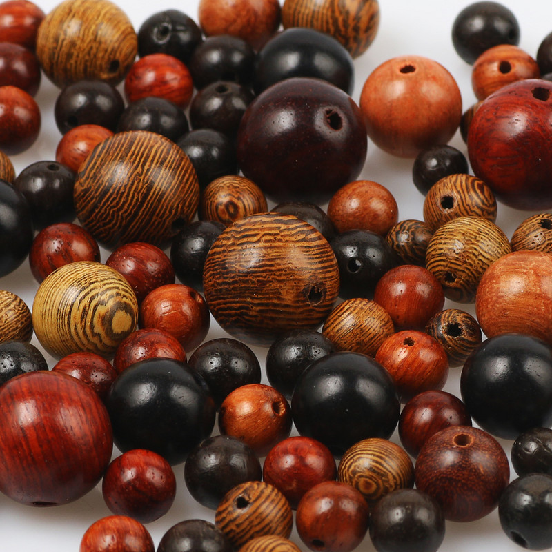 20-200 τεμ. 6-15 χιλιοστά Φυσικό ξύλο χάντρες Στρογγυλές Ξύλινες Χάντρες Χαλαρές για Κατασκευή Κοσμημάτων Βραχιόλι Κολιέ Diy Αξεσουάρ