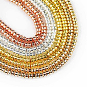 Ροζ χρυσό Χρώμα Επίπεδος Στρογγυλός Αιματίτης 3X2mm 185τμχ Κύλινδρος Αποστάτες Φυσικής Πέτρας Χαλαρές Χάντρες για Κατασκευή κοσμημάτων Βραχιόλια Diy