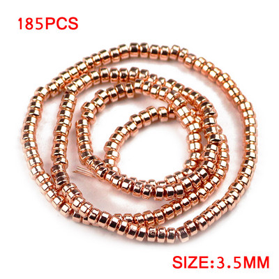 Ροζ χρυσό Χρώμα Επίπεδος Στρογγυλός Αιματίτης 3X2mm 185τμχ Κύλινδρος Αποστάτες Φυσικής Πέτρας Χαλαρές Χάντρες για Κατασκευή κοσμημάτων Βραχιόλια Diy