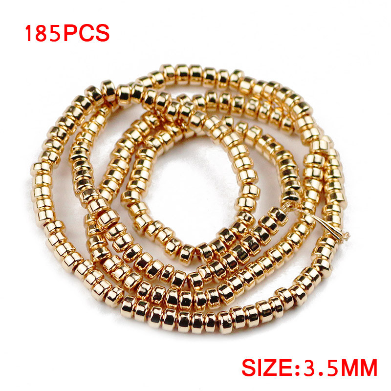 Ροζ χρυσό Χρώμα Επίπεδος Στρογγυλός Αιματίτης 3X2mm 185τμχ Κύλινδρος Αποστάτες Φυσικής Πέτρας Χαλαρές Χάντρες για Κατασκευή κοσμημάτων Βραχιόλια Diy