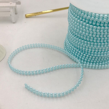 2μέτρα 9mm (Διπλές πέρλες 4mm) Craft ABS Halfround Flatback Imitation Pearl Beads Chain for DIY Decoration