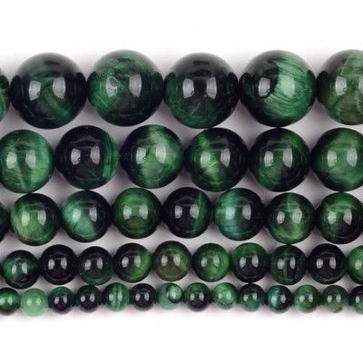 Piatră naturală Cristal verde Jade Jaspe Agate Distanțiere Mărgele rotunde libere pentru realizarea de bijuterii Accesorii DIY Vânzare cu ridicata 15"