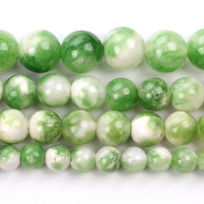 Piatră naturală Cristal verde Jade Jaspe Agate Distanțiere Mărgele rotunde libere pentru realizarea de bijuterii Accesorii DIY Vânzare cu ridicata 15"