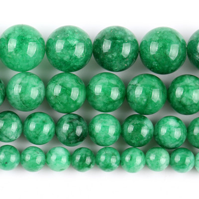 Piatră naturală Cristal verde Jade Jaspe Agate Distanțiere Mărgele rotunde libere pentru realizarea de bijuterii Accesorii DIY Vânzare cu ridicata 15"