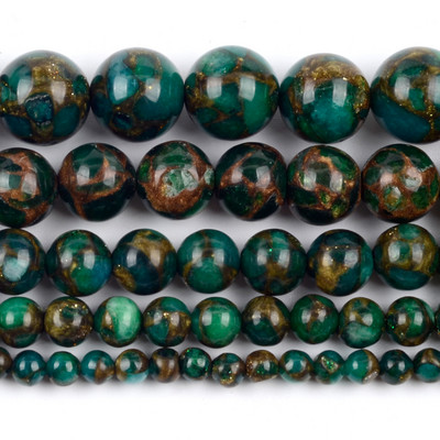 Piatră naturală Cristal verde Jade Jaspe Agate Distanțiere Mărgele rotunde libere pentru realizarea de bijuterii Accesorii DIY Vânzare cu ridicata 15"
