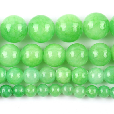 Piatră naturală Cristal verde Jade Jaspe Agate Distanțiere Mărgele rotunde libere pentru realizarea de bijuterii Accesorii DIY Vânzare cu ridicata 15"