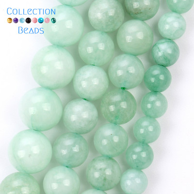 Piatră naturală Cristal verde Jade Jaspe Agate Distanțiere Mărgele rotunde libere pentru realizarea de bijuterii Accesorii DIY Vânzare cu ridicata 15"