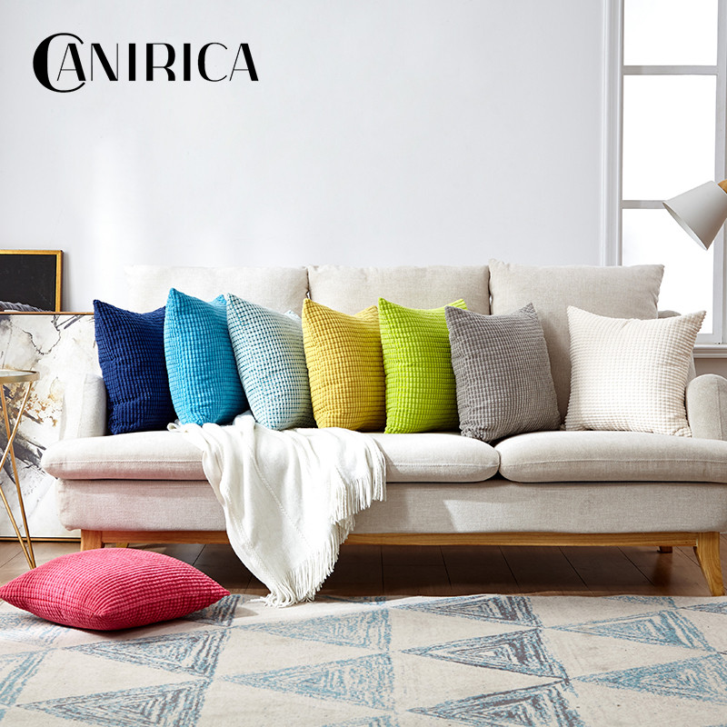 Párnahuzat Nortic Velvet Throw Párnahuzatok Nappali Kanapé Corduroy Dekoratív Párnák 45*45 Kussenhoes Otthon Decor