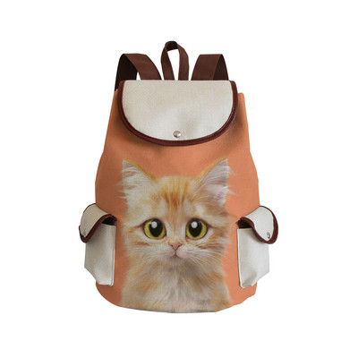 Σχολικό σακίδιο πλάτης Miyahouse Casual Canvas Women Lovely Cat με τυπωμένο κορδόνι πλάτης Teenager Γυναικεία σχολική τσάντα μεγάλης χωρητικότητας