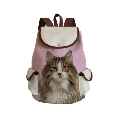 Σχολικό σακίδιο πλάτης Miyahouse Casual Canvas Women Lovely Cat με τυπωμένο κορδόνι πλάτης Teenager Γυναικεία σχολική τσάντα μεγάλης χωρητικότητας