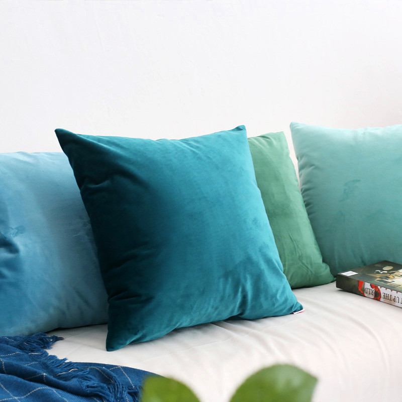 Βελούδινο κάλυμμα μαξιλαριού Μαλακό μπλε κάλυμμα μαξιλαριού για διακόσμηση σπιτιού σαλονιού 18x18 ιντσών Nordic διακοσμητικό κάλυμμα μαξιλαριού