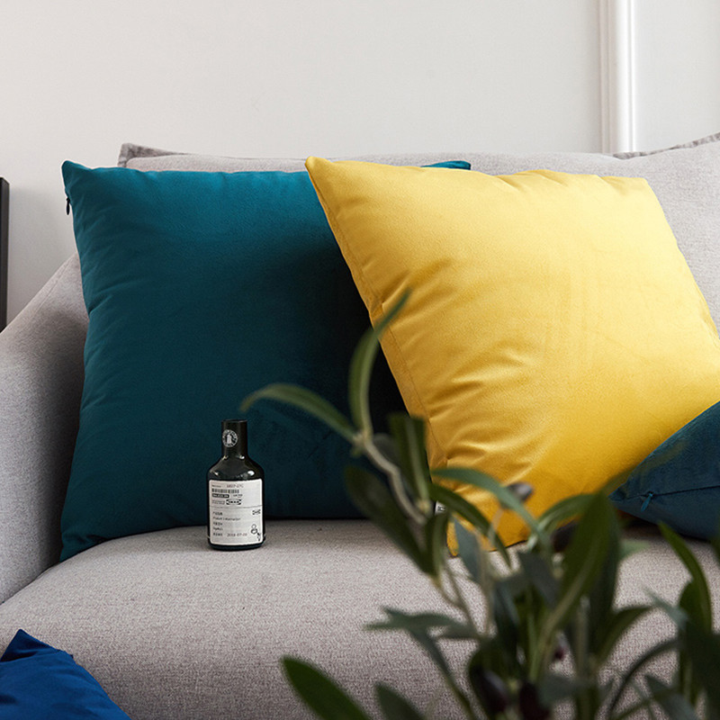 Βελούδινο κάλυμμα μαξιλαριού Μαλακό μπλε κάλυμμα μαξιλαριού για διακόσμηση σπιτιού σαλονιού 18x18 ιντσών Nordic διακοσμητικό κάλυμμα μαξιλαριού