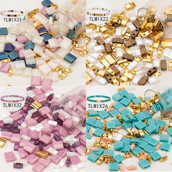 Taidian Miyuki Tila Glass Seedbeads Japan TL HTL QTL Mix Two Holes Handmade Boho Jewelry Creativity Τρία μεγέθη 5 γραμμάρια