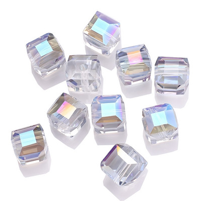 2/3/4/6/8/10MM австрийски стъклени квадратни мъниста Свободен дистанционен куб с мъниста Кристал за Направи си сам изработка на бижута Аксесоар за ръкоделие