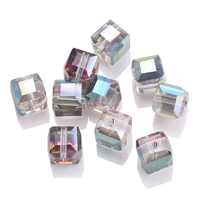 2/3/4/6/8/10MM австрийски стъклени квадратни мъниста Свободен дистанционен куб с мъниста Кристал за Направи си сам изработка на бижута Аксесоар за ръкоделие