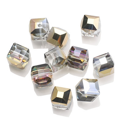 2/3/4/6/8/10MM австрийски стъклени квадратни мъниста Свободен дистанционен куб с мъниста Кристал за Направи си сам изработка на бижута Аксесоар за ръкоделие