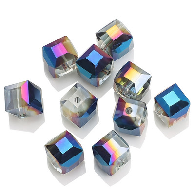 2/3/4/6/8/10MM австрийски стъклени квадратни мъниста Свободен дистанционен куб с мъниста Кристал за Направи си сам изработка на бижута Аксесоар за ръкоделие