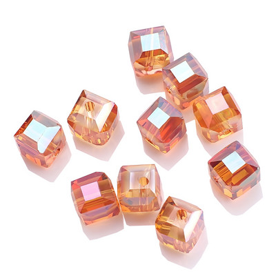 2/3/4/6/8/10MM австрийски стъклени квадратни мъниста Свободен дистанционен куб с мъниста Кристал за Направи си сам изработка на бижута Аксесоар за ръкоделие