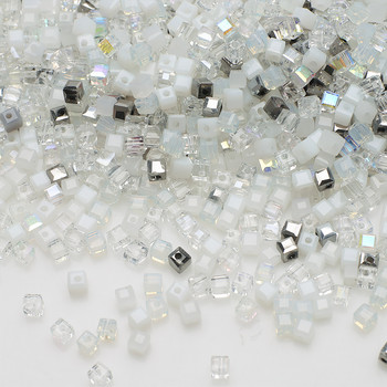 3 χιλιοστά 4 χιλιοστά 6 χιλιοστά Μικτή όψη τετράγωνη γυάλινη χάντρα Loose Spacer Crystal Cube Beads for Jewelry Making DIY κολιέ αξεσουάρ βραχιόλι