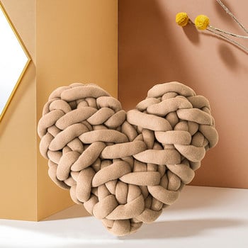 DUNXDECO възглавница сърце Възглавница форма сърце плътен цвят плюшена играчка кукла подарък декоративна възглавница диван стол украса
