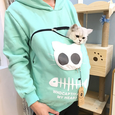 Облекло за разхождаща се котка може да побере вълшебните дрехи на котката Куче излиза Дрехи за домашни любимци Котешка преносима чанта Пуловер с дълъг ръкав