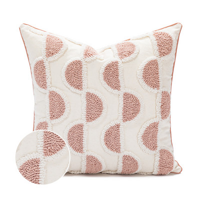DUNXDECO Pink Tufting Leopárd Hímzés Párnahuzat Dekoratív Párnahuzat Puha Modern Művészet Ház Kanapé Szék Ágy Coussin