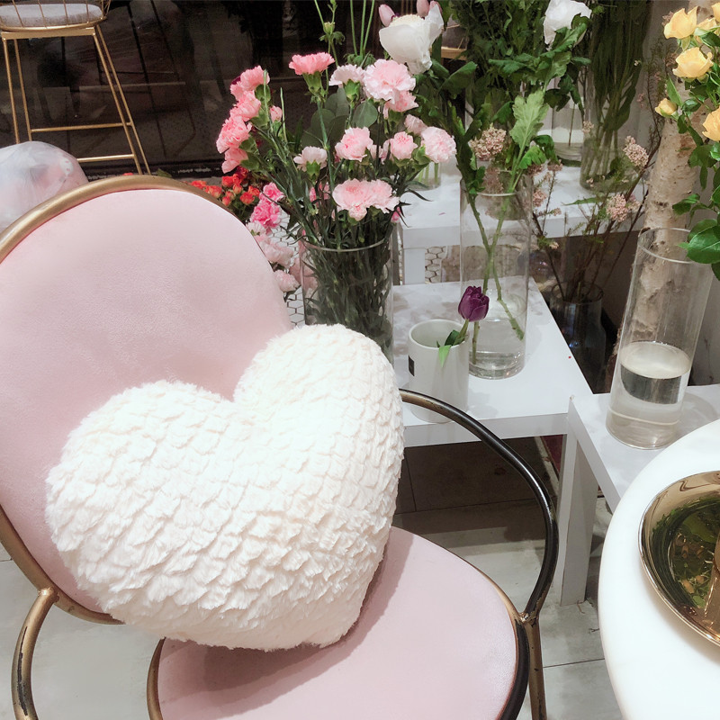 Μαξιλάρι DUNXDECO Μαξιλάρι σε σχήμα καρδιάς Ρομαντικό φρέσκο αμυγδαλωτό μαξιλάρι ομπρέλα σκαλιστή γεμιστή βελούδινη φλις κούκλα μαξιλάρι για δώρο καθίσματος