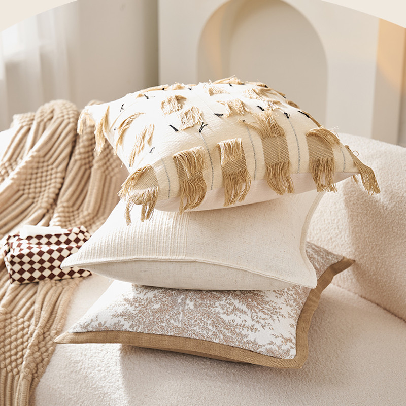 DUNXDECO Country Style Σπίτι Ιβουάρ Βαμβακερό κάλυμμα κρεβατιού Διακοσμητικό μαξιλαροθήκη Καναπές Καρέκλα Coussin