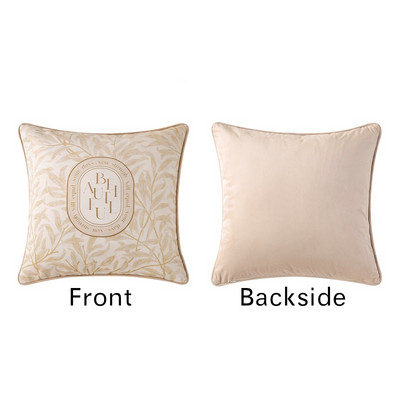 DUNXDECO Art párnahuzat Egyszerű luxus khaki dekoratív párnahuzat Modern otthoni levélmintás bársonyos kanapéágynemű Coussin