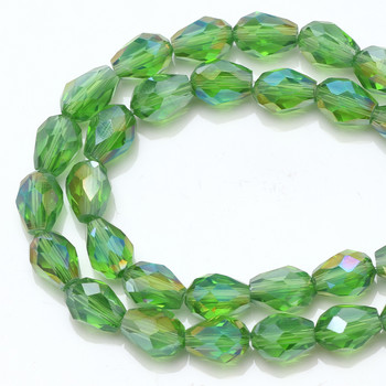 Austria Crystal Drop Beads AB 6x8mm 8x12mm Glass Teardrop μενταγιόν για κατασκευή κοσμημάτων Κολιέ σκουλαρίκι DIY Αξεσουάρ Χονδρική