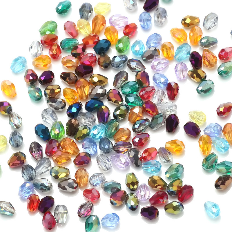 Ausztria Kristály Csepp gyöngyök AB 6x8mm 8x12mm Üveg Teardrop medálok Ékszerkészítéshez Fülbevaló Nyaklánc Barkács kiegészítők Nagykereskedelme