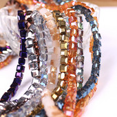 Χονδρική πώληση Facted Glass Square 4 6 8 10mm AB Crystal Cube Craft for Jewelry Making DIY Charm βραχιόλι κολιέ αξεσουάρ