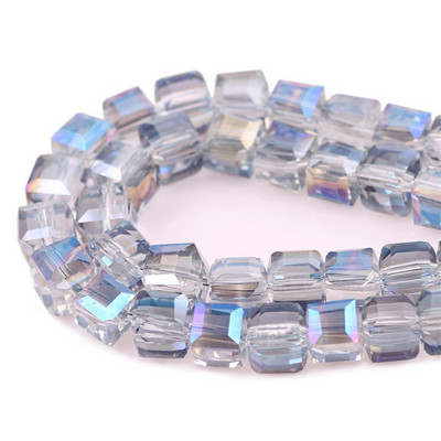 Χονδρική πώληση Facted Glass Square 4 6 8 10mm AB Crystal Cube Craft for Jewelry Making DIY Charm βραχιόλι κολιέ αξεσουάρ