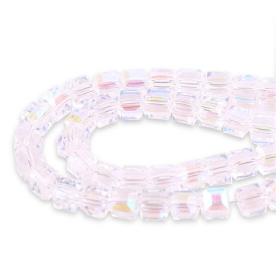 Χονδρική πώληση Facted Glass Square 4 6 8 10mm AB Crystal Cube Craft for Jewelry Making DIY Charm βραχιόλι κολιέ αξεσουάρ