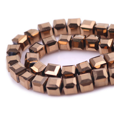 Χονδρική πώληση Facted Glass Square 4 6 8 10mm AB Crystal Cube Craft for Jewelry Making DIY Charm βραχιόλι κολιέ αξεσουάρ