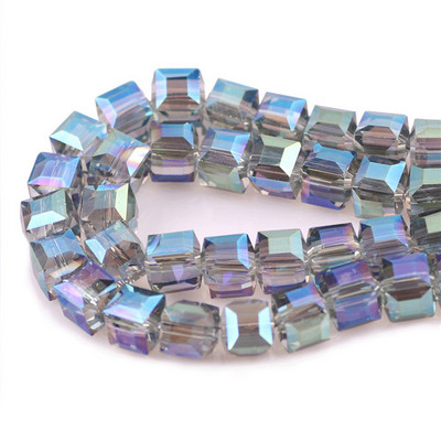 Χονδρική πώληση Facted Glass Square 4 6 8 10mm AB Crystal Cube Craft for Jewelry Making DIY Charm βραχιόλι κολιέ αξεσουάρ