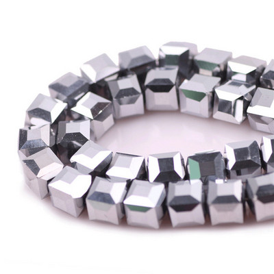 Χονδρική πώληση Facted Glass Square 4 6 8 10mm AB Crystal Cube Craft for Jewelry Making DIY Charm βραχιόλι κολιέ αξεσουάρ