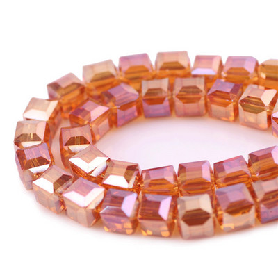 Χονδρική πώληση Facted Glass Square 4 6 8 10mm AB Crystal Cube Craft for Jewelry Making DIY Charm βραχιόλι κολιέ αξεσουάρ