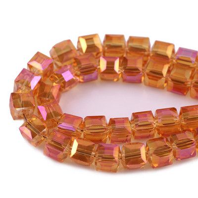 Χονδρική πώληση Facted Glass Square 4 6 8 10mm AB Crystal Cube Craft for Jewelry Making DIY Charm βραχιόλι κολιέ αξεσουάρ