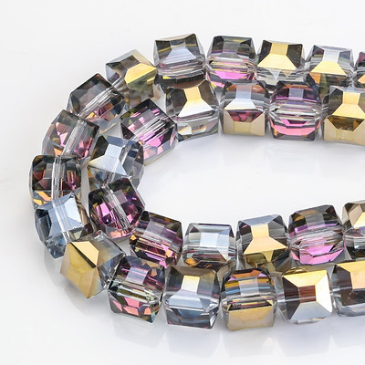 Χονδρική πώληση Facted Glass Square 4 6 8 10mm AB Crystal Cube Craft for Jewelry Making DIY Charm βραχιόλι κολιέ αξεσουάρ
